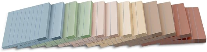 (12 Pack) Lined Sticky Notes 3x3 in,Vintage Notepads with Lines | Ruled Stickies,Super Sticking Power,Office School Memo Note Pads,Post on Windows Doors,Recyclable,Easy to Write on