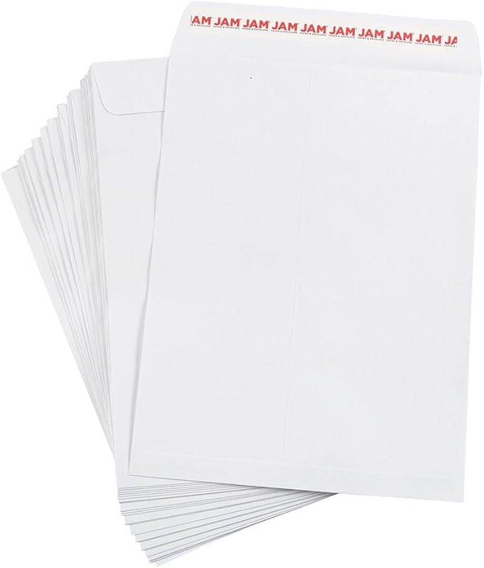 LUXPaper 9 x 12 Open End Envelopes | Peel & Press | White | 28lb. Text | 50 Qty