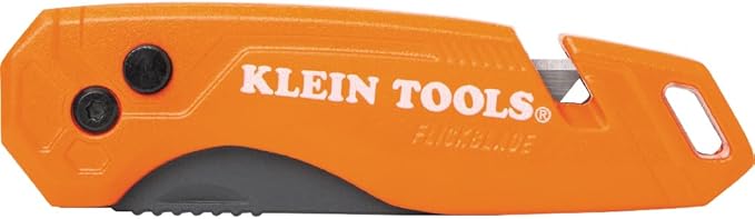 Klein Tools 44303 FLICKBLADE Folding Utility Knife with Blade Storage, Utility Knife with 5 Blades, Compact with Side Release Button and Dual Locking Positions