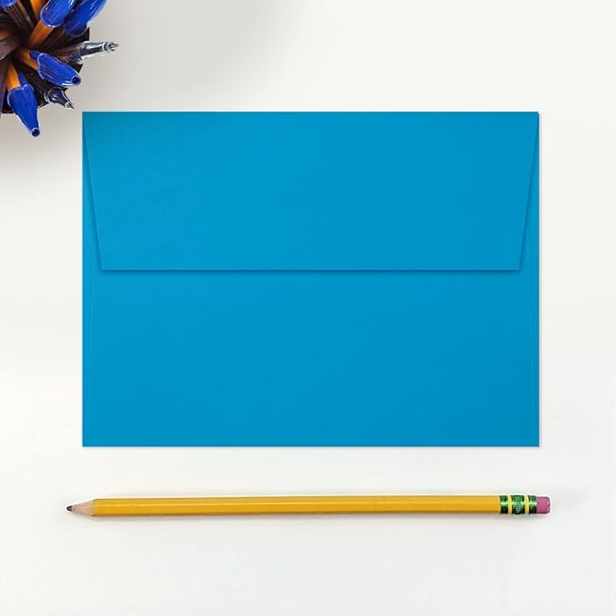 LUXPaper A7 Invitation Envelopes | Peel & Press | 5 1/4" x 7 1/4" | Pool Blue | 80lb. Text | 1,000 Qty