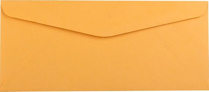 JAM PAPER #10 Business Commercial Envelopes - 4 1/8 x 9 1/2 - Brown Kraft Manila - Bulk 500/Box