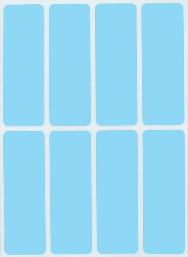 Rectangular Sticker Labels 3x1 inch (75mm x 25mm) Light Blue Labeling Sticker Sheets 864 - Pack by Royal Green