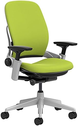 Steelcase Leap Chair with Platinum Base & Standard Carpet Casters, Wasabi