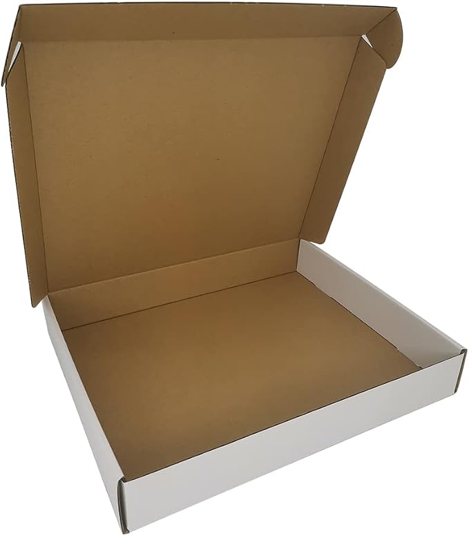 100 Pack 13x11x2'' Small Shipping Boxes, Corrugated Cardboard Mailers for Business, White (CM13112-100)