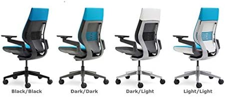 Steelcase Gesture Office Chair - Cogent: Connect Malt Fabric, Low Seat Height, Wrapped Back, Dark on Dark Frame, Lumbar Support