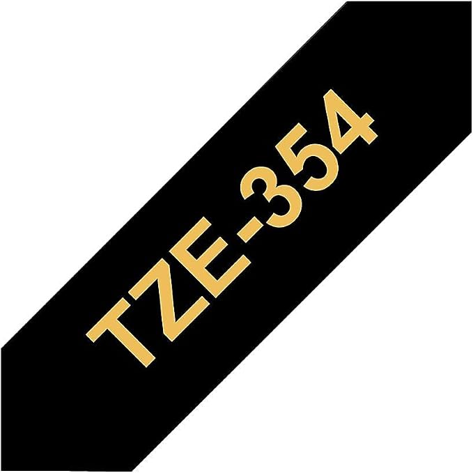 Brother Genuine P-Touch TZE-354 Tape, 1" (0.94") Wide Standard Laminated Tape, Gold on Black, Laminated for Indoor or Outdoor Use, Water-Resistant, 0.94" x 26.2' (24mm x 8M), Single-Pack, TZE354