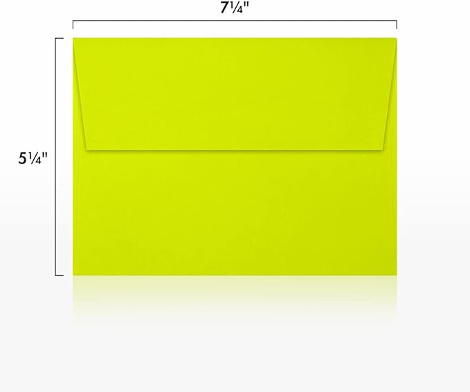 LUXPaper A7 Invitation Envelopes | Peel & Press | 5 1/4" x 7 1/4" | Wasabi Green | 80lb. Text | 50 Qty