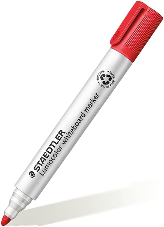 STAEDTLER 351 WP8 Lumocolor Whiteboard Marker Bullet Tip - Assorted Colours (Pack of 8)