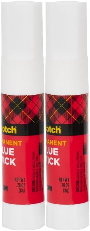 Scotch Permanent Glue Sticks, Acid-Free Non-Toxic Adhesive (2-Pack) – Strong & Fast Bond, No-Mess Application for Paper, Photos, Crafts