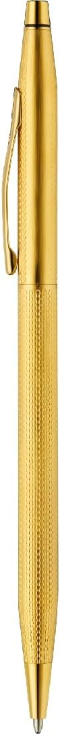 Cross Classic Century 23KT Gold Plated Engraved Diamond Pattern Ballpoint Pen - Refillable Pen for Effortless Writing - Black Ink - Durable Construction - Premier Distinctive Look - Gift Ready