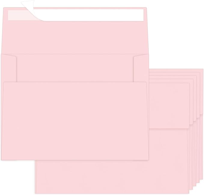 Pink A2 Envelopes100 Pack 4.375x5.75 Invitation Envelopes Self Seal for Wedding Birthday Party Baby Shower Thank You Notes, Greeting Cards (pink)