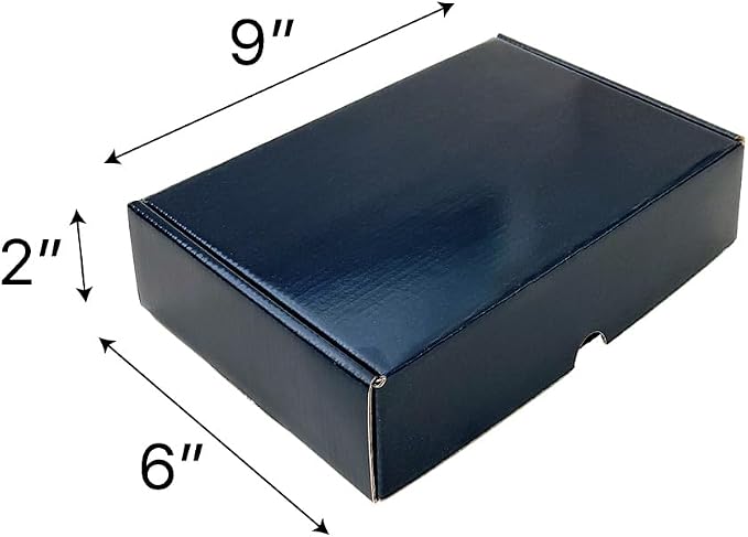 9x6x2 Inches Shipping Boxes Set - (20 Pack) Navy Corrugated Cardboard Mailer Boxes for Packing Small Business Mailing Gift