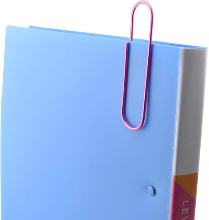 Hahiyo Paperclips 4" (100mm) Extra Large Paper Clips Sturdy Bright Assorted Colors Vinyl Coated Prevent Scratching Tearing The Pages 25 Pack Colorful (Colorful A)