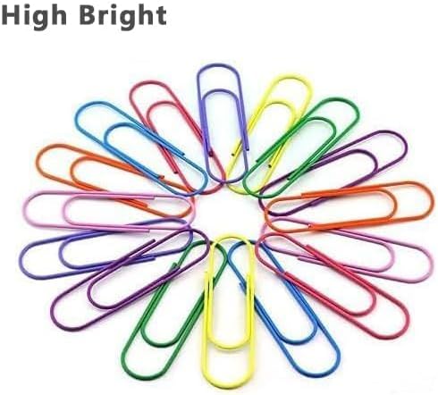 High Bright 40 Pack 4 Inches Mega Large Paper Clips - 8 Colors Per Color 5pcs 100mm Cute Paper Needle Multicolor Bookmark,Office Supply Accessories (8 Colors/40pcs)
