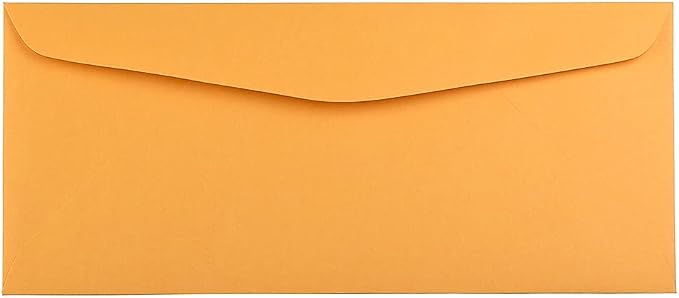 JAM PAPER #14 Envelopes - 5 x 11 1/2 - Brown Kraft Manila - 100/Pack