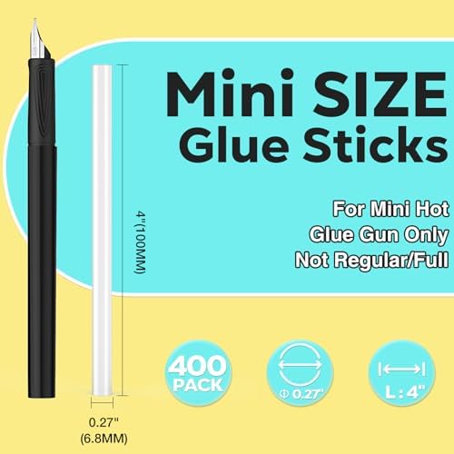 ELDVAP Clear Mini Hot Glue Sticks 800 Count - 0.27"D, 4"L, All-Temperature for Most Mini Glue Guns, Multipurpose Craft & Repair Sticks, Ideal for Christmas DIY & Holiday Decorations