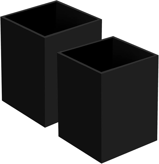 Ptaedex Acrylic Pen Holder Organizer, Black Pencil Holder for Desk, 2 Pack | Pen Holder for Desk, Pen Cup Holder, Makeup Brush Holder, Marker Organizer Office Supplies, Desk Decor for Office Home School