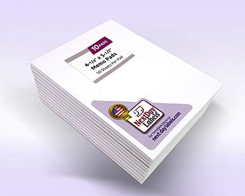 NextDayLabels Memo Pads - Note Pads - Scratch Pads - Writing Pads - 10 Pads with 50 Sheets in Each Pad (4.25 x 5.5 inches)
