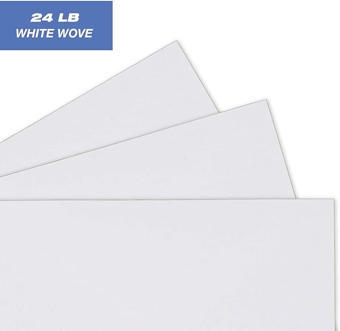 Mead A2 Invitation Envelopes, 4-3/8" x 5-3/4", Gummed Closure, White Woven Premium 24-lb Paper Mailing Envelopes, 100 Count (CO198)