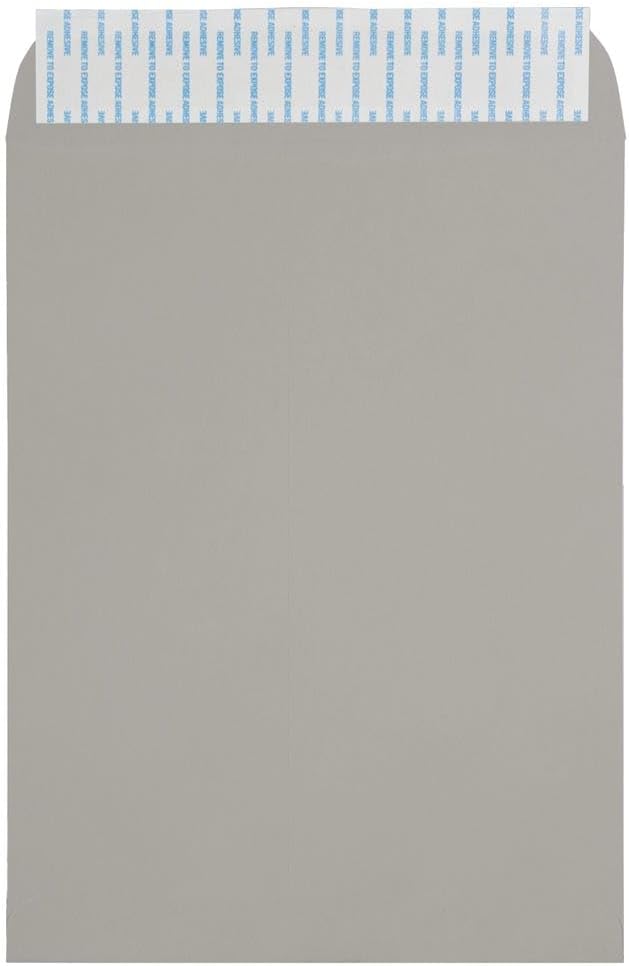 LUXPaper 9 x 12 Open End Envelopes | Peel & Press | Gray Wove | 28lb. Text | 50 Qty