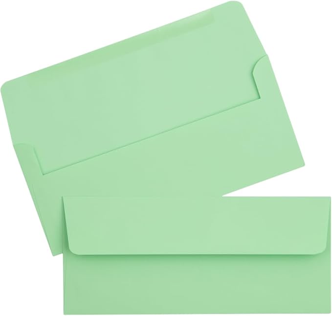 LUXPaper #10 Business Envelopes | 4 1/8" x 9 1/2" | Pastel Green | 60lb. Text | 250 Qty