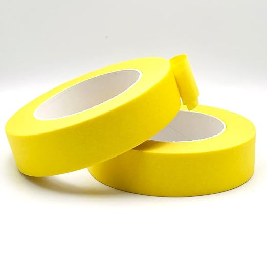 Yellow Painters Tape 1 Inch Wide, Masking Tape 1 Inch X 55 Yards X 2 Rolls for Arts Crafts Painting Labeling Decoration School Projects Home Office