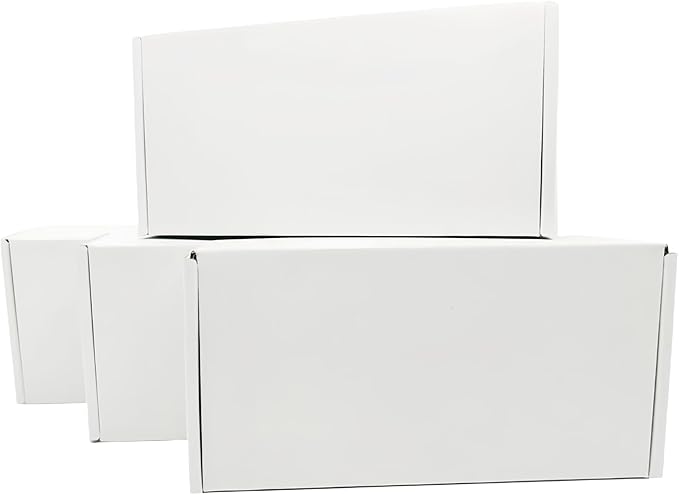 Small White Box 7 x 5 x 2 Inch Recyclable Corrugated Gift Mailers Storage Business Packaging Shipping Boxes 50 Pack