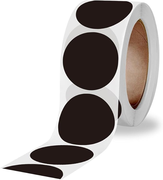 1000PCS Kraft Circle Stickers Dot Stickers, 1 Inch Round Blank Garage Sale Price Stickers Kraft Coding Tag Labels Brown Natural Envelope Seals for Home Classroom Jam Canning Jar Labels (Black)