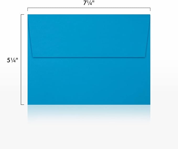 LUXPAPER A7 Invitation Envelopes for 5 x 7 Cards in 80 lb. Pool, Printable Envelopes for Invitations, w/Peel and Press Seal, 500 Pack, Envelope Size 5 1/4 x 7 1/4 (Blue)