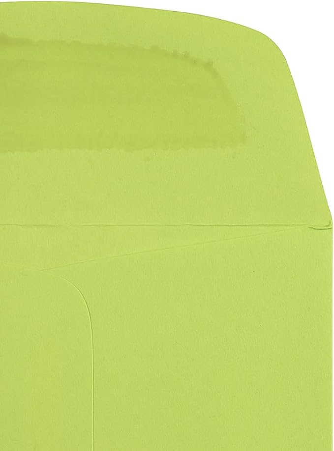 JAM PAPER #7 Coin Business Colored Envelopes - 3 1/2 x 6 1/2 - Ultra Lime Green - 50/Pack