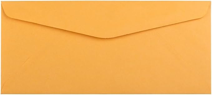 JAM PAPER #10 Business Commercial Envelopes - 4 1/8 x 9 1/2 - Brown Kraft Manila - 25/Pack