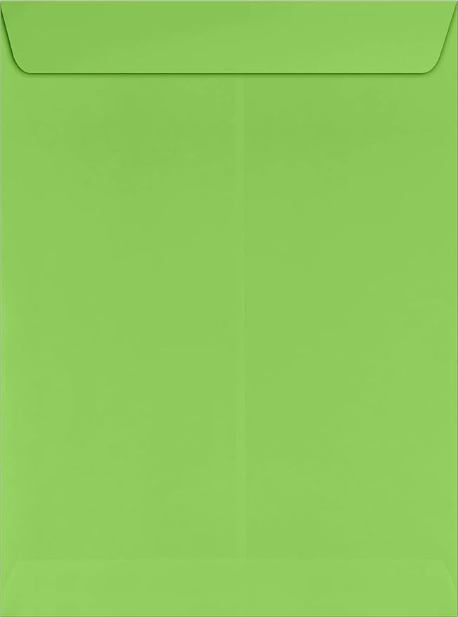 LUXPaper 9 x 12 Open End Envelopes | Peel & Press | Limelight Green | 80lb. Text | 500 Qty