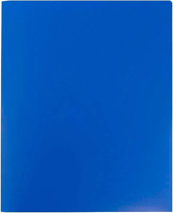 JAM PAPER Heavy Duty Plastic Two Pocket Extra Tough School Folders - Blue - 6/Pack