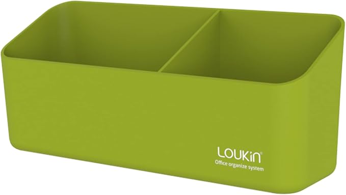 loukin Magnetic & Adhesive Marker Holder, Whiteboard Accessory Tray, Green | 8.6" × 2.7", Holds 4 Erasers and 12 Markers, Supports up to 3.3 lb, 2 Mounting Options, Fits Glass and Refrigerators