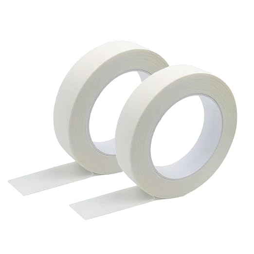 Beige White Masking Tape, 1 Inch x 55 Yards, 2 Rolls, Painters Tape for Painting, Home, Office, School Stationery, Arts, Crafts, Decoration