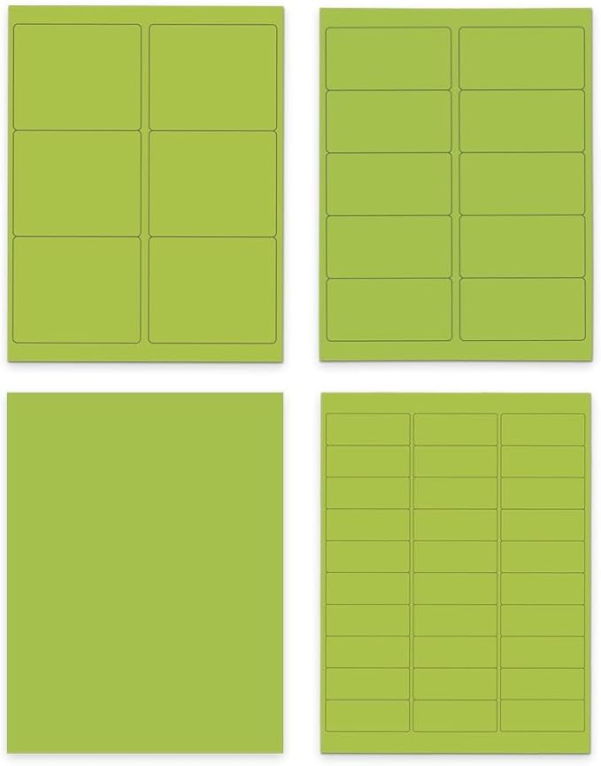 JAM PAPER Shipping & Mailing Address Labels - Multi Size Assortment - Lime Green - 370/Pack