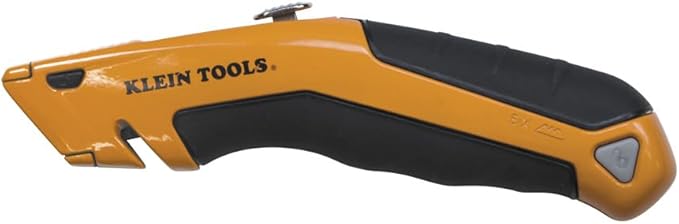 Klein Tools 44133 Heavy Duty Utility Knife, Retractable, Adjustable, with Wire Stripper, Klein-Kurve Handle