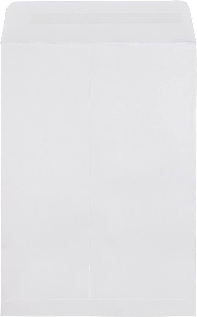 JAM PAPER 7 1/2 x 10 1/2 Open End Commercial Envelopes with Peel and Seal Closure - White - Bulk 250/Box
