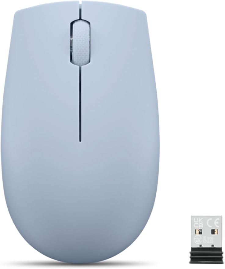 Lenovo 300 Wireless Compact Mouse – 2.4 GHz Cordless Computer Mouse for PC & Laptop with Windows – Ambidextrous Design – Optical Sensor 1000 DPI – 12-Month Battery Life – USB Nano Receiver, Black