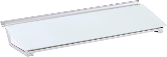 Quartet Glass Dry Erase White Board, Desktop Computer Pad for Notetaking, 18" x 6" Whiteboard, Clean Erase Surface with Storage, 1 Dry Erase Marker, White Surface (GDP186)