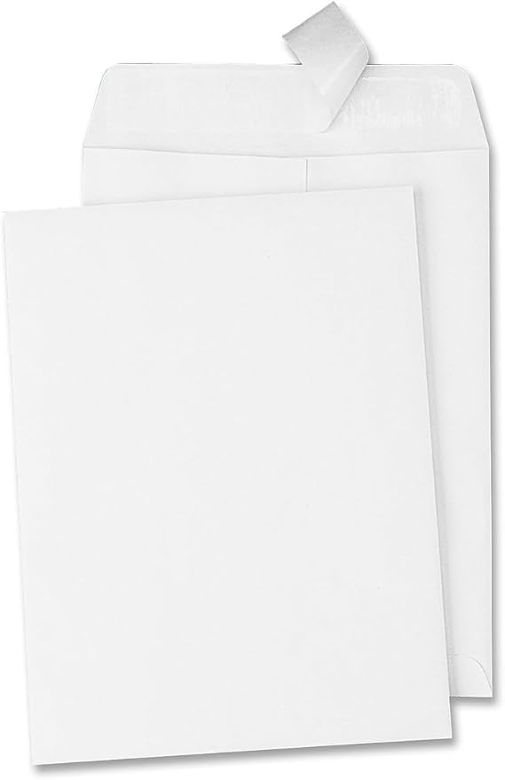 Quality Park 6 x 9 Catalog Envelopes with Self Seal Closure, for Mailing, Storage and Organizing, 28 lb. White Wove, 100 per Box (QUA44182) (Pack of 10)