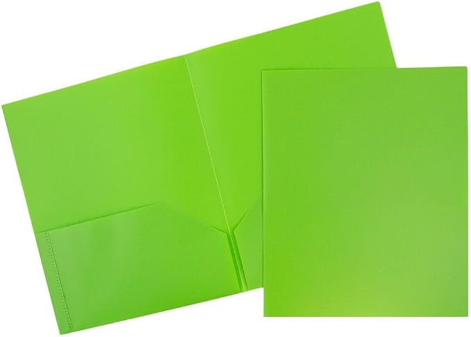 JAM PAPER Plastic 2 Pocket POP Folders - Durable School Folders - Assorted Primary Colors - Bulk 144 Folders/Box (24 Assorted Packs of 6)