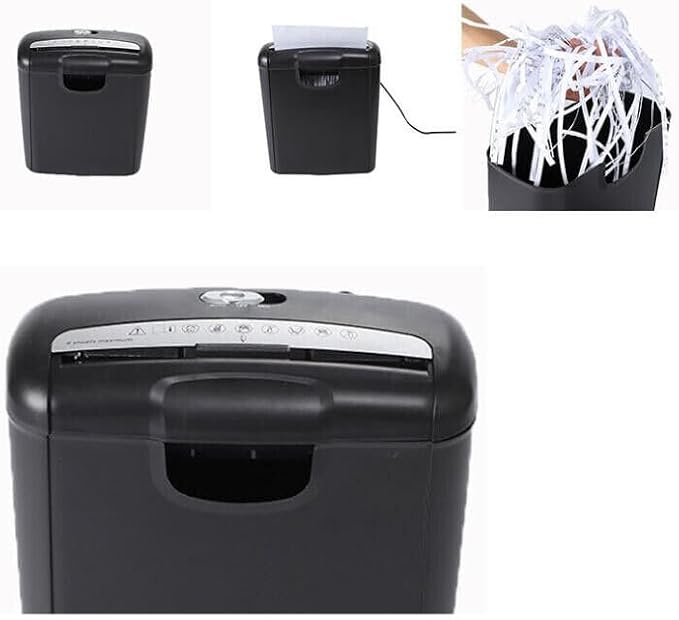 Paper Shredder for Home and Office, 6-Sheet Strip Cut, CD/Credit Card Shredder, 2.6 Gallon Wastebasket, Black | CD/Credit Card Shredder, 2.6 Gallon Wastebasket, for Home and Office, Black
