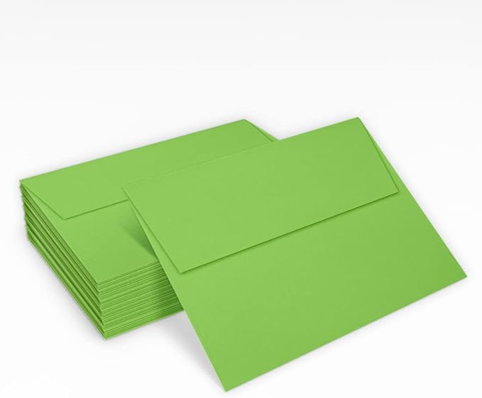 LUXPaper A7 Invitation Envelopes | Peel & Press | 5 1/4" x 7 1/4" | Limelight Green | 80lb. Text | 50 Qty.