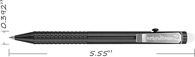 SMOOTHERPRO Bolt Action Pen, Stainless Steel Erasable Ballpiont Pen Compatible with Pilot FriXion Refill, EDC Pen for Writing, Black (SSF020S)