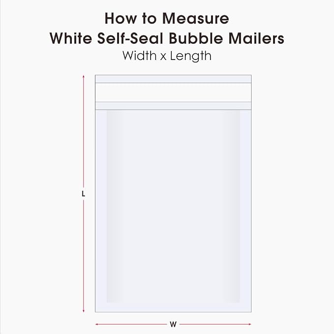 BOX USA Bubble Mailers 8-1/2" x 12" White (100-Pack) – Self-Seal Padded Envelopes with Bubble Lining, Poly Bubble Mailer Shipping Bags for Small Business, Ecommerce & Fulfillment Packaging