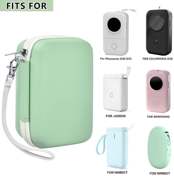 PAIYULE Hard Carrying Case for Phomemo D30 D35 Label Maker, Label Printer Case for Nelko P21, for NIIMBOT D110 D11, for Marklife P11 P12, for SUPVAN E10, Protective EVA Storage Bag with Mesh Pocket