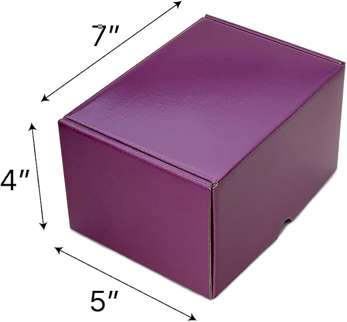 7x5x4 Inches Shipping Boxes Set - (20 Pack) Purple Corrugated Cardboard Mailer Boxes for Packing Small Business Mailing Gift