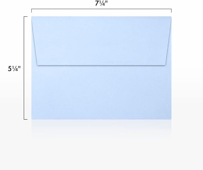 LUXPAPER A7 Invitation Envelopes for 5 x 7 Cards in 80 lb. Baby Blue, Printable Envelopes for Invitations, w/Peel and Press Seal, 1000 Pack, Envelope Size 5 1/4 x 7 1/4 (Blue)