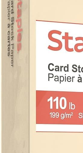 Staples Cardstock Paper, 8.5x11 Inch, 110 lb., Ivory, 250/Pack | Heavyweight stock for invitations, signage, and office or school projects.